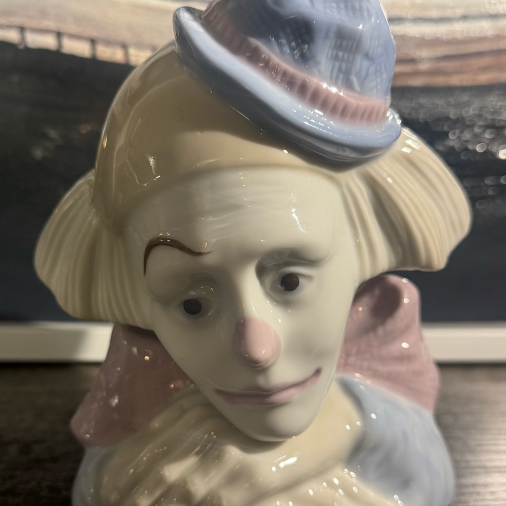 Porcelain Clown Figurine in Pastel Colors
